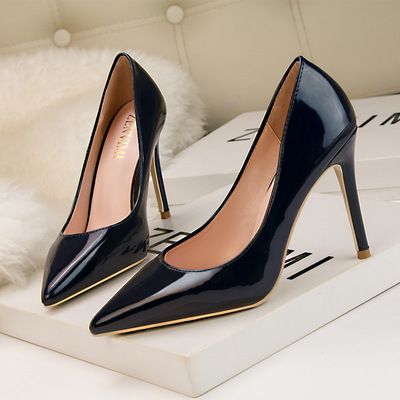 Fashionable, Simple, Thin, Stiletto, Super High-heel, Shallow, Pointed, Sexy