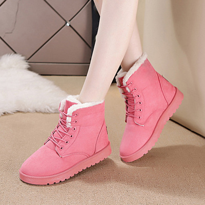 New Winter Snow Boots Women's Short Boots Warm Cotton Shoes With Laces