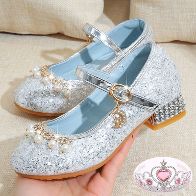 Piano Performance Crystal Single Shoes Model Catwalk Performance Children Princess Shoes