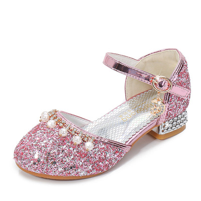 New Princess Shoes Children Crystal Shoes Soft Sole Small Leather Shoes