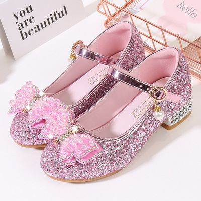Spring And Autumn Leather Shoes Soft Sole Little Girl Children Crystal Shoes