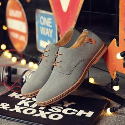 Men's Casual Shoes, Leather Shoes, Large Size Men's Shoes, Frosted Trendy Shoes