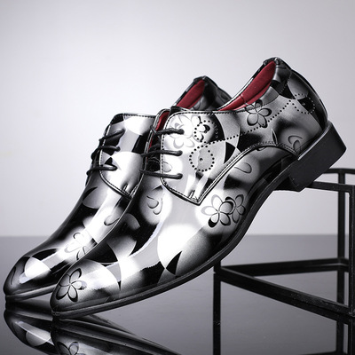 Fashion British Plus Size Men's Shoes 2021 New Shiny Casual Leather Shoes With Laces