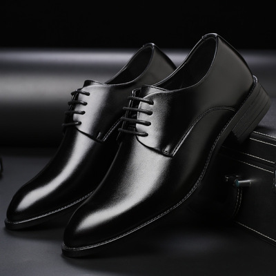 Men's Breathable Leather Shoes Formal Wear Business Shoes Pointed Toe Strap Wedding Shoes Men's Large Size