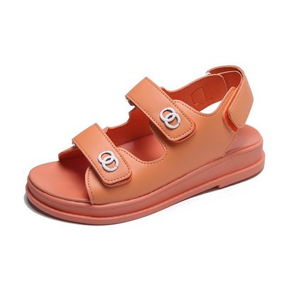 Velcro Simple Candy Color Platform Fairy Style Flat Sandals