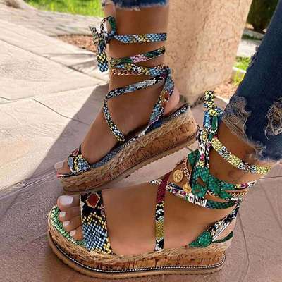 Lace-up Platform Sandals