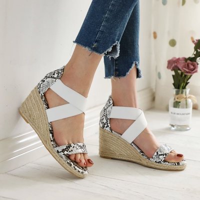 New Large Size Snake Pattern Elastic Cross Strap