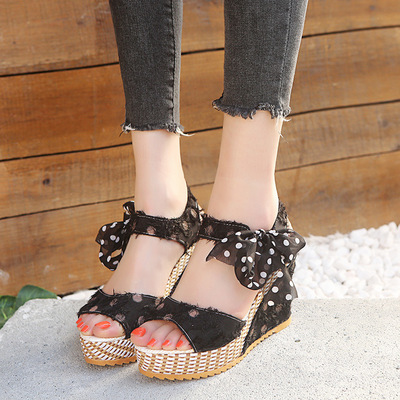 Wedge Open-toe Sandals With Inner Heightening Platform Sandals
