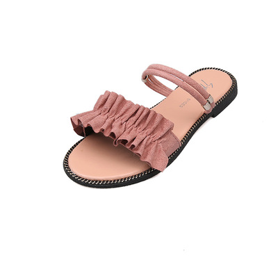 All-match Flat-heel One-word Sandals Student Flip-flops