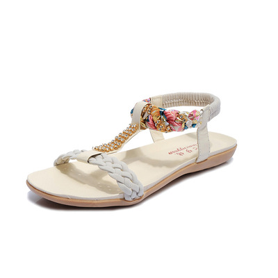 Flat Beach Shoes Elastic Plus Size Sandals