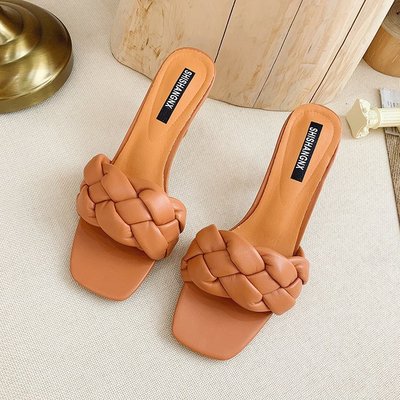 Braided Belt One-line Outer Wear High-heeled Sandals