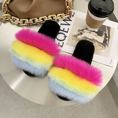 New Color Plush Flip Flops Home Cotton Shoes