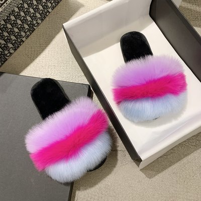 New Color Plush Flip Flops Home Cotton Shoes