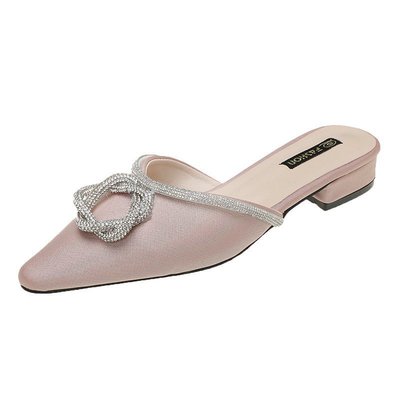Low-heeled Lazy Casual Wear Mules Sandals And Slippers