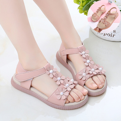 Children's Soft Sole Little Girl Princess Open-toe Beach Shoes