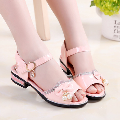 New Korean Style Children's Beach Shoes Soft Sole Little Girl Student Princess Shoes
