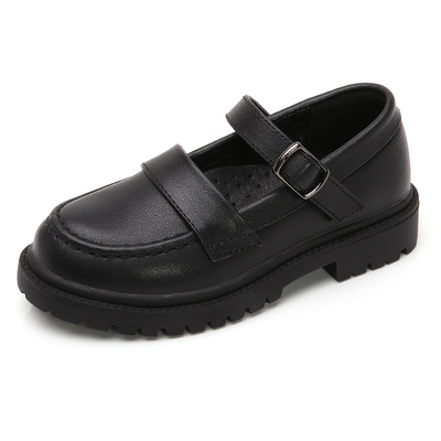 Black British Style Soft-soled Middle School Children's Student Performance Shoes