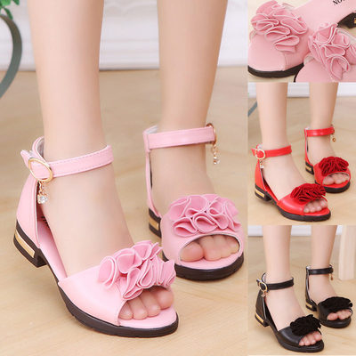 Korean Version Of The Big Children's Soft-soled Princess Shoes, Little Girl Roman Shoes