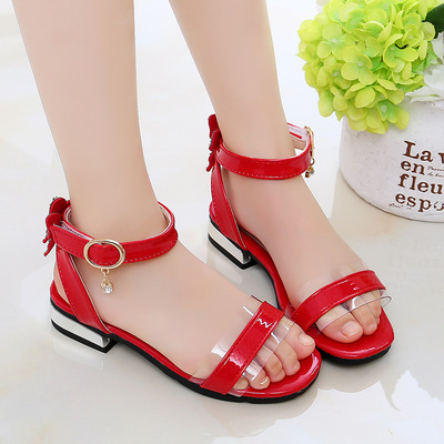 New Fashion Korean Style Princess Shoes With Soft Sole Open Toe For Big Kids And Little Girls