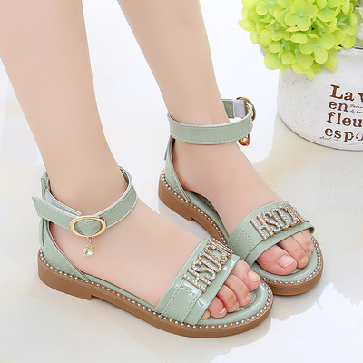 New Fashion Korean Style Princess Sandals With Soft Sole For Big Kids And Little Girls