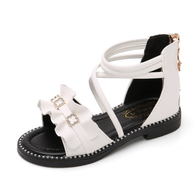 New Style Princess Shoes In Big Kids Soft Bottom Little Girl Baby Roman Shoes