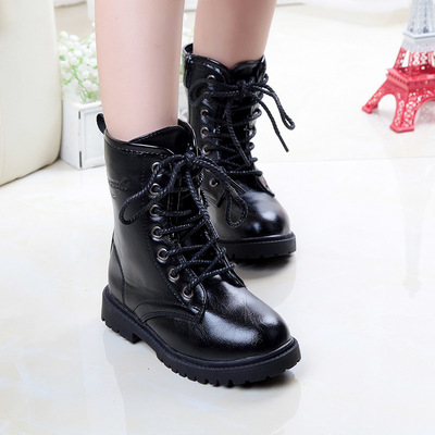 New Korean Boy Martin Boots Black Student Performance Shoes Military Boots