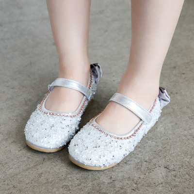 Korean Version Of Rhinestone Sequined Princess Shoes Soft Sole Peas Shoes