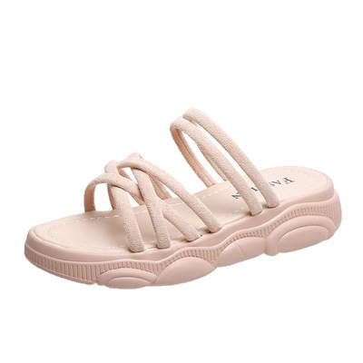 Student Thick-soled Two Wear Cross Straps Wear Sandals