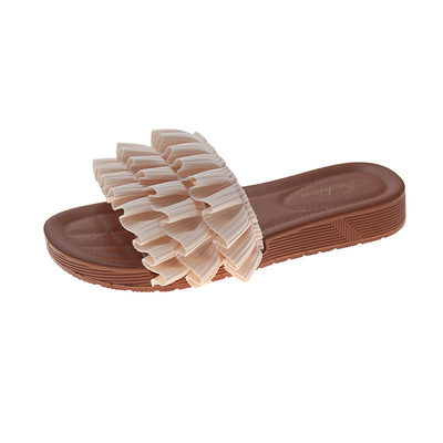New Korean Style Lace Slippers Thick-soled Beach Slippers