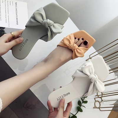 Flat Bow Slippers Soft Top Sandals