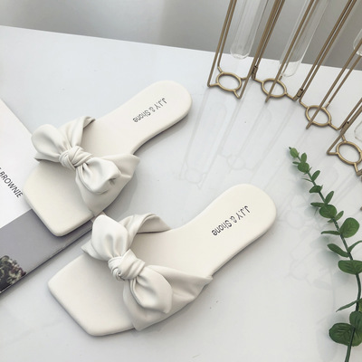 Flat Bow Slippers Soft Top Sandals