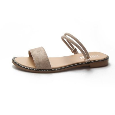 Bowknot Sandals, Women's Outer Wear, Flat-bottomed Lace, Two Wear Sandals And Slippers