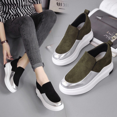 Korean Fashion Casual Platform Shoes Thick-soled Polyurethane Loafers Loafers