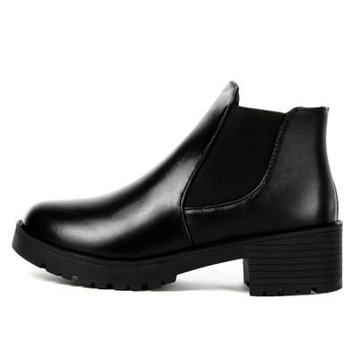 Mid-heel Short Boots Thick With Round Toe Martin Boots Short Tube British Retro