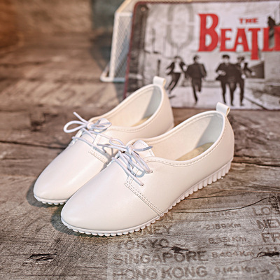 Autumn New Style British Style Casual Small Leather Shoes Flat Retro Small White Shoes