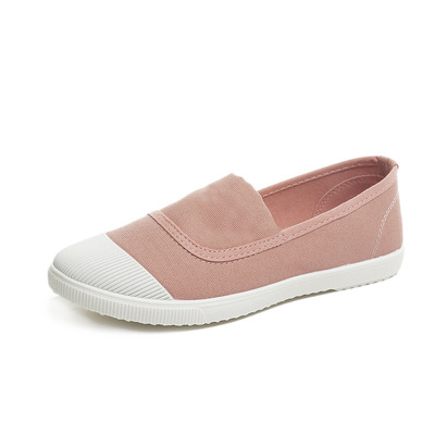 Korean Version Of Soft-soled White Shoes Casual Flat-heel Shallow Mouth Canvas Shoes