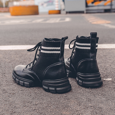 High-top Women's Boots Trendy Hip-hop Autumn And Winter New British Style Thick Bottom Increased