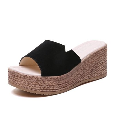 Korean Style Fish Mouth Wedge Slippers Platform Sandals And Slippers