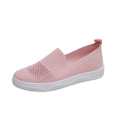 Flying Woven Hollow Shallow Mouth Flat Shoes Women's Wear-resistant Casual Net Shoes