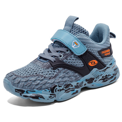 Children's Shoes Korean Style Flying Woven Breathable Mesh Non-slip Camouflage