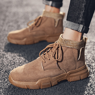 Mid-high Boots Men's Non-slip Socks Casual Tooling Shoes Men's Boots