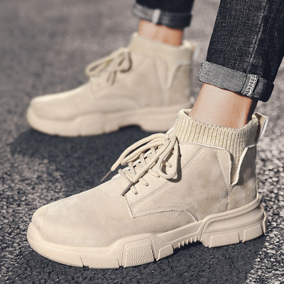 Mid-high Boots Men's Non-slip Socks Casual Tooling Shoes Men's Boots