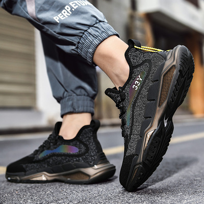 Breathable Luminous Popcorn Trendy Shoes Men Korean Fashion Running Shoes