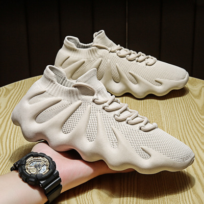 Summer New Style Flying Woven Breathable Trendy Shoes Korean Fashion Men's Shoes