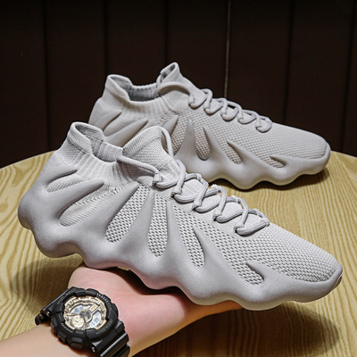 Summer New Style Flying Woven Breathable Trendy Shoes Korean Fashion Men's Shoes