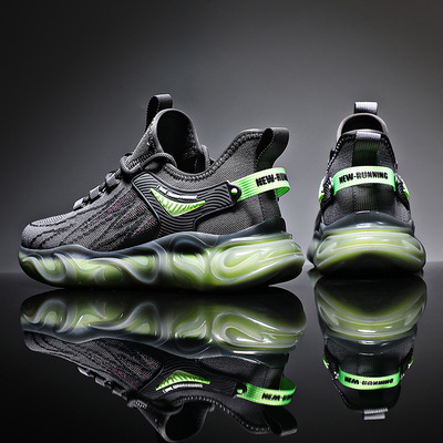 Popcorn Flame Tide Shoes Men's Korean Fashion Student Flying Knitted Breathable Sports Shoes