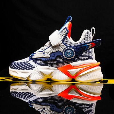 Breathable Mecha Children's Shoes Yellow Korean Style Student Boys Trendy Shoes