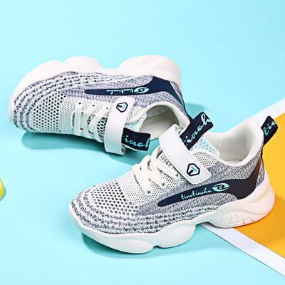 New Style Flying Woven Breathable Net Tide Shoes Korean Fashion Student Children's Sports Shoes