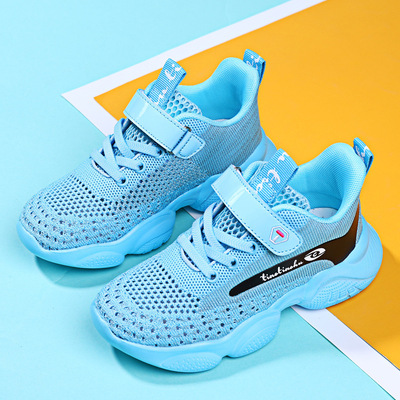 New Style Flying Woven Breathable Net Tide Shoes Korean Fashion Student Children's Sports Shoes