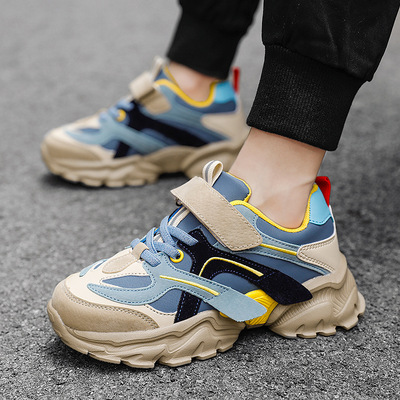 New Leather Waterproof Tide Shoes Korean Version Of All-match Increased Boy Sports Shoes
